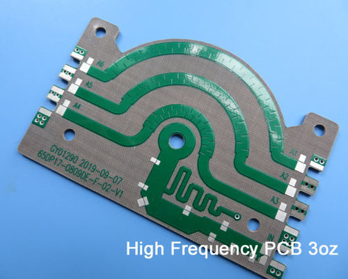 PTFE PCB Board Built On 1.5mm PTFE Plate with 3oz Copper and Immersion Silver Pads for Power Amplifier