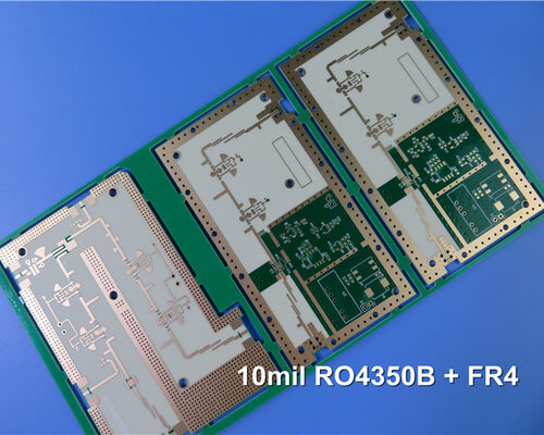 Hybrid RF Circuit Board 5-layer High Frequency PCB Built On 10mil RO4350B and FR-4